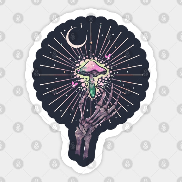 Mushroom Forager Sticker by ArtDiggs